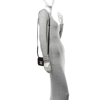 Celine Shiny Calfskin Mini Triomphe Black 2 of 9