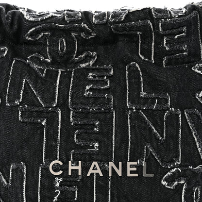 Chanel Denim Patchwork Quilted Small Chanel 22 Black 9 of 11