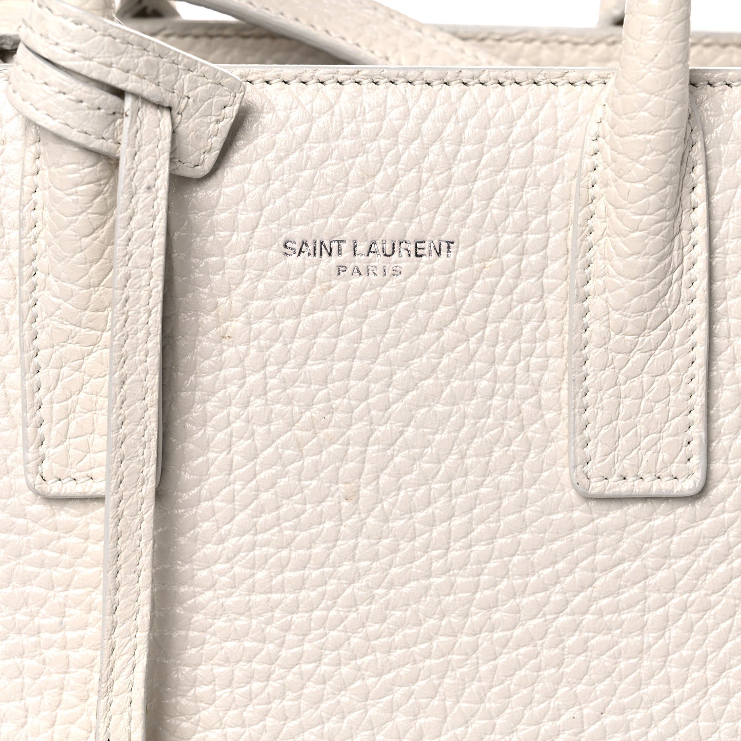 Grained Calfskin Nano Sac de Jour Dove White