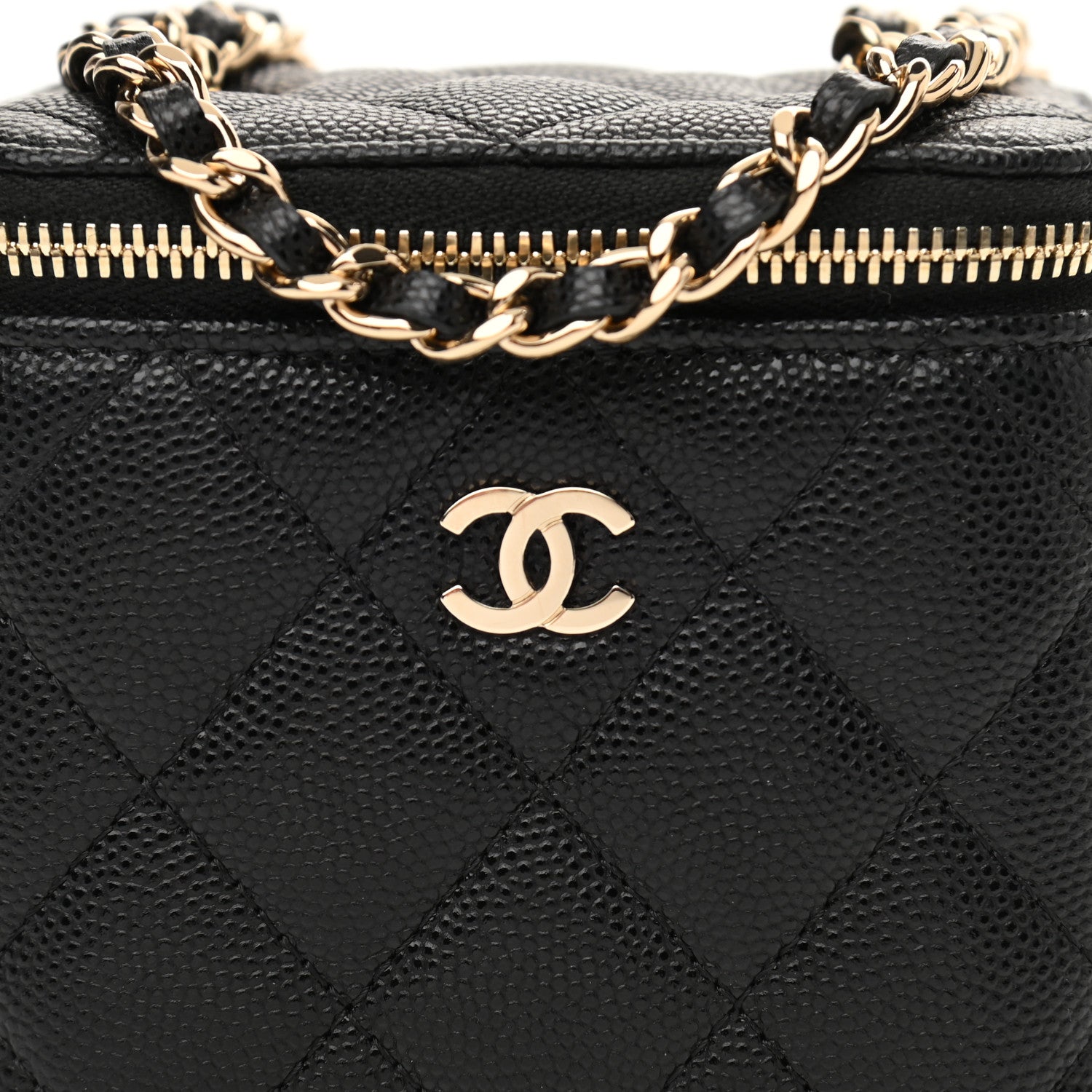 Chanel Caviar Quilted Mini Vanity Case With Chain Black 8 of 11