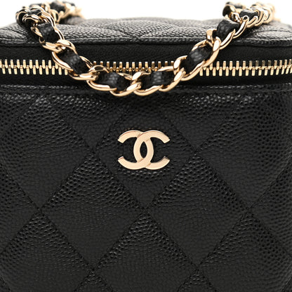 Chanel Caviar Quilted Mini Vanity Case With Chain Black 8 of 11