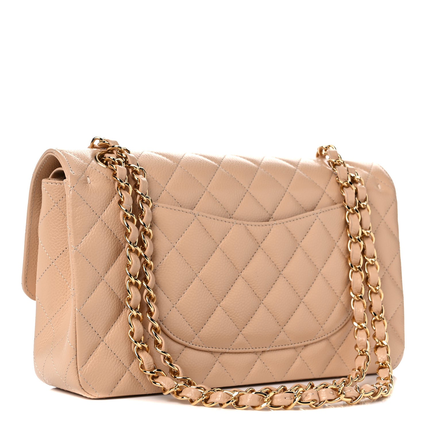 Chanel Caviar Quilted Medium Double Flap Beige 3 of 10