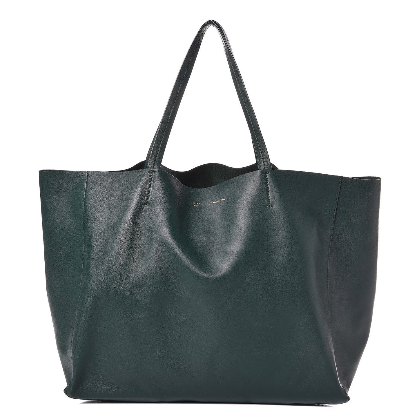 Lambskin Horizontal Cabas Bottle Green