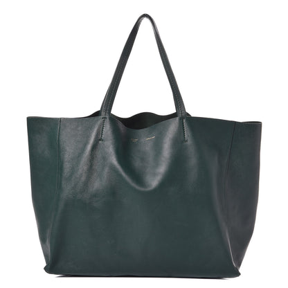 Celine Lambskin Horizontal Cabas Bottle Green 1 of 15
