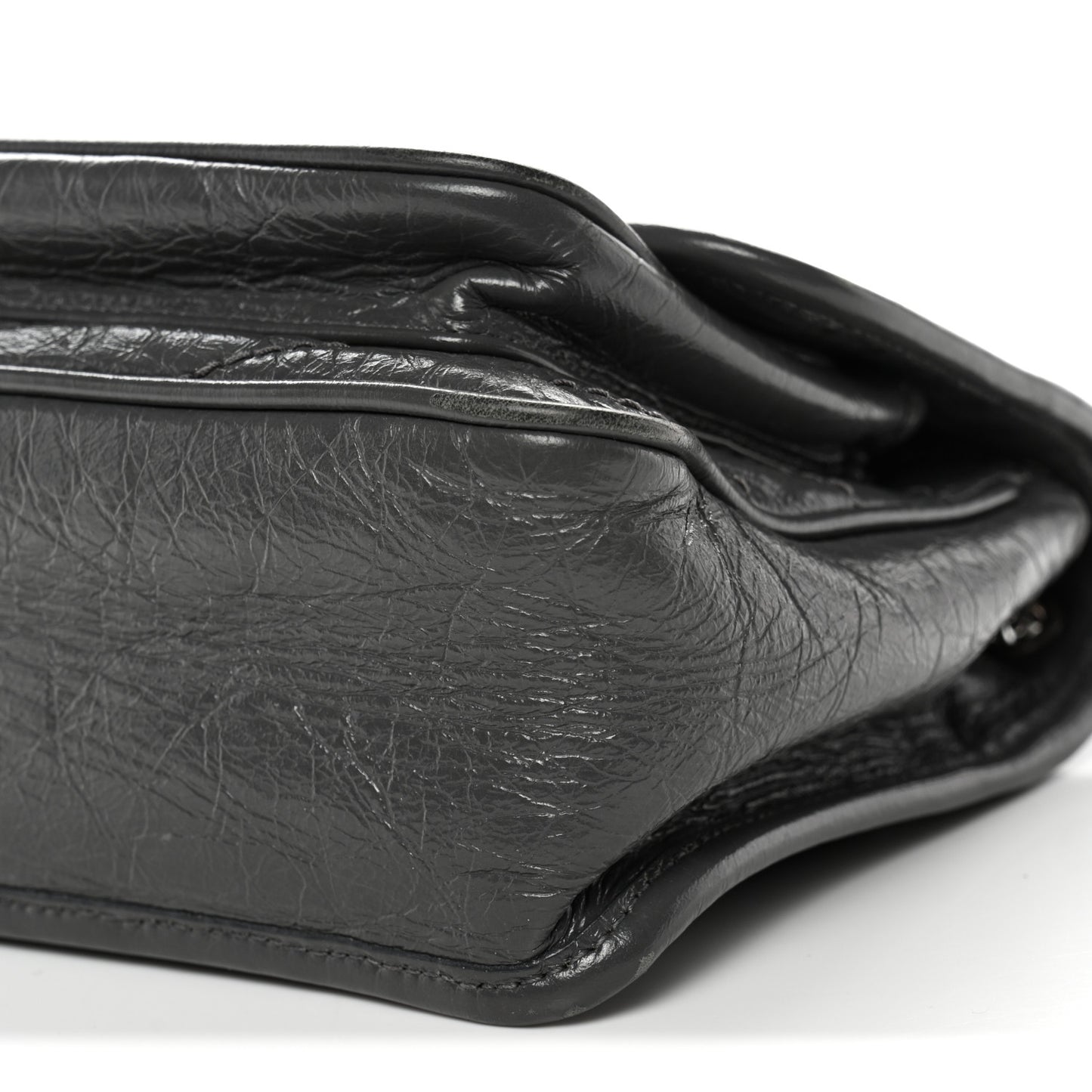 Crinkled Calfskin Matelasse Monogram Baby Niki Chain Satchel Storm