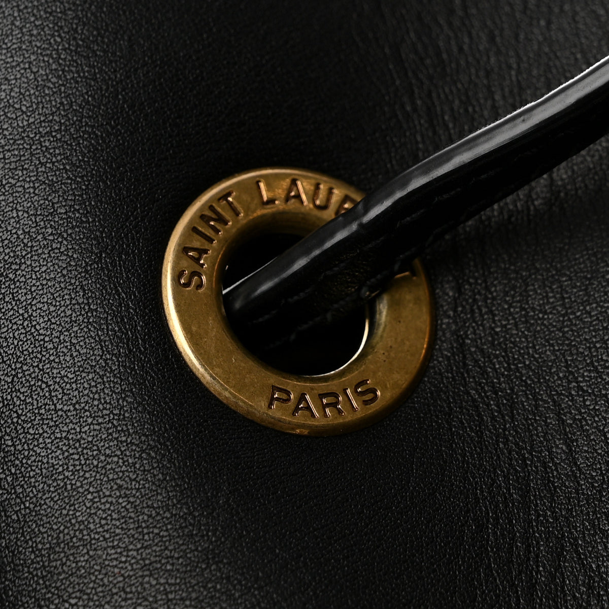 Saint Laurent Calfskin Medium Paris VII Flat Hobo Black 13 of 14