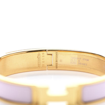 Hermes Enamel Narrow Clic Clac H Bracelet GM Rose Dragee 4 of 5