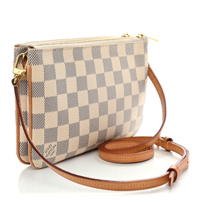 Louis Vuitton Damier Azur Double Zip Pochette 2 of 9