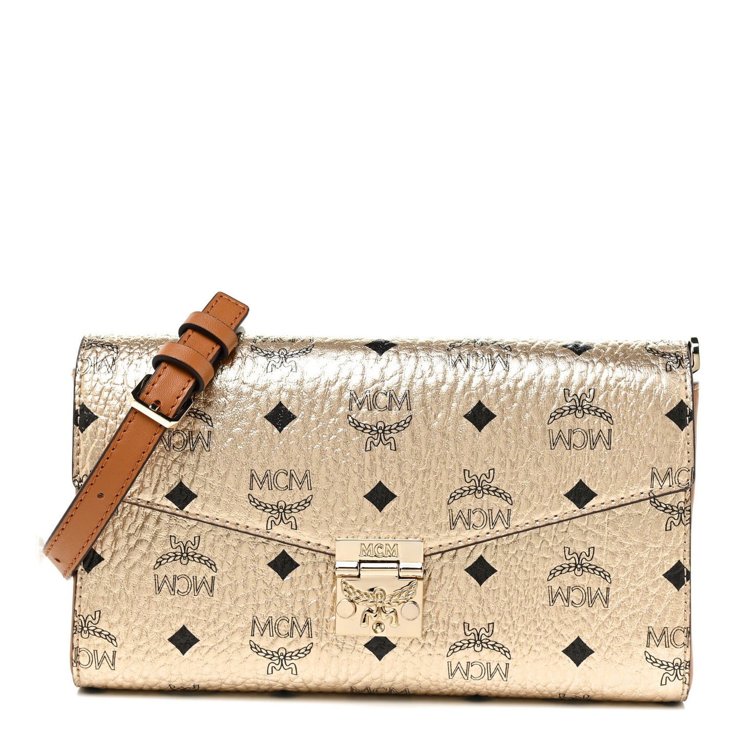 Metallic Visetos Medium Millie Crossbody Bag Berlin Gold