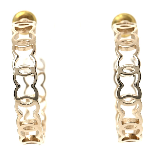 Metal CC Hoop Earrings Gold