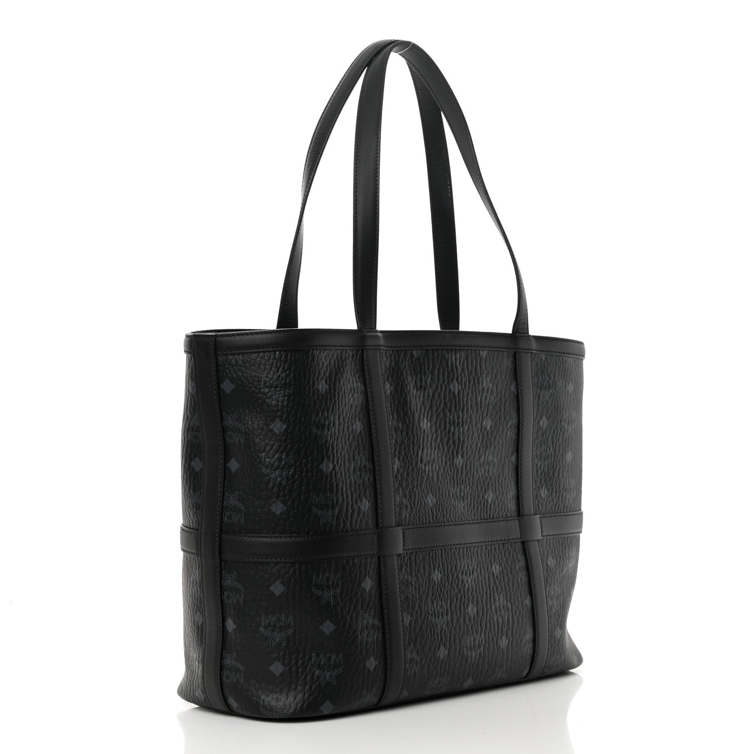 MCM Visetos Medium Delmy Shopper Tote Black 3 of 15
