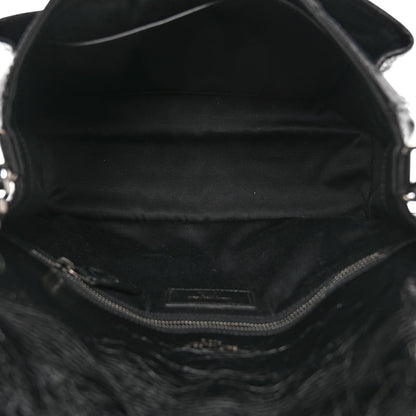 Saint Laurent Crinkled Calfskin Matelasse Monogram Medium Niki Chain Satchel Black 5 of 9