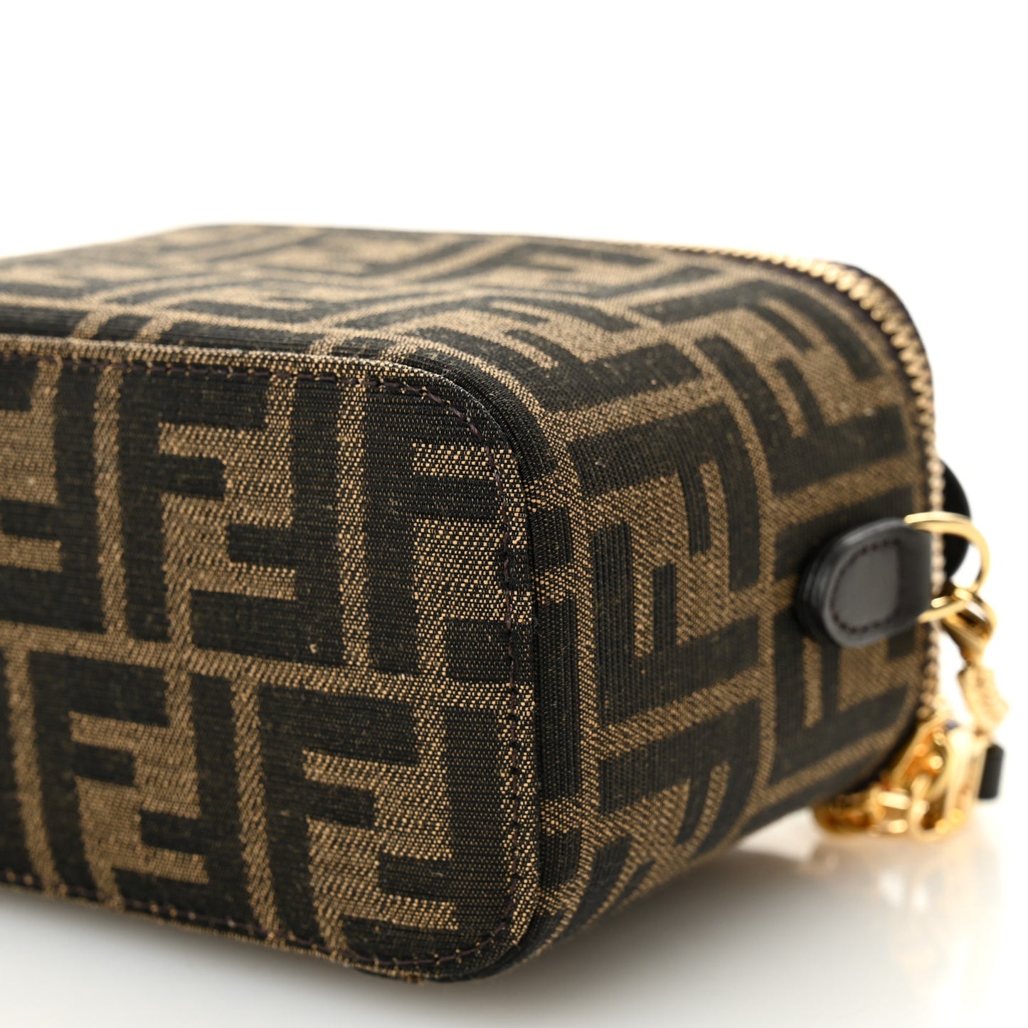 Vitello Grace Jacquard FF MIni Vanity Bag Tobacco Brown
