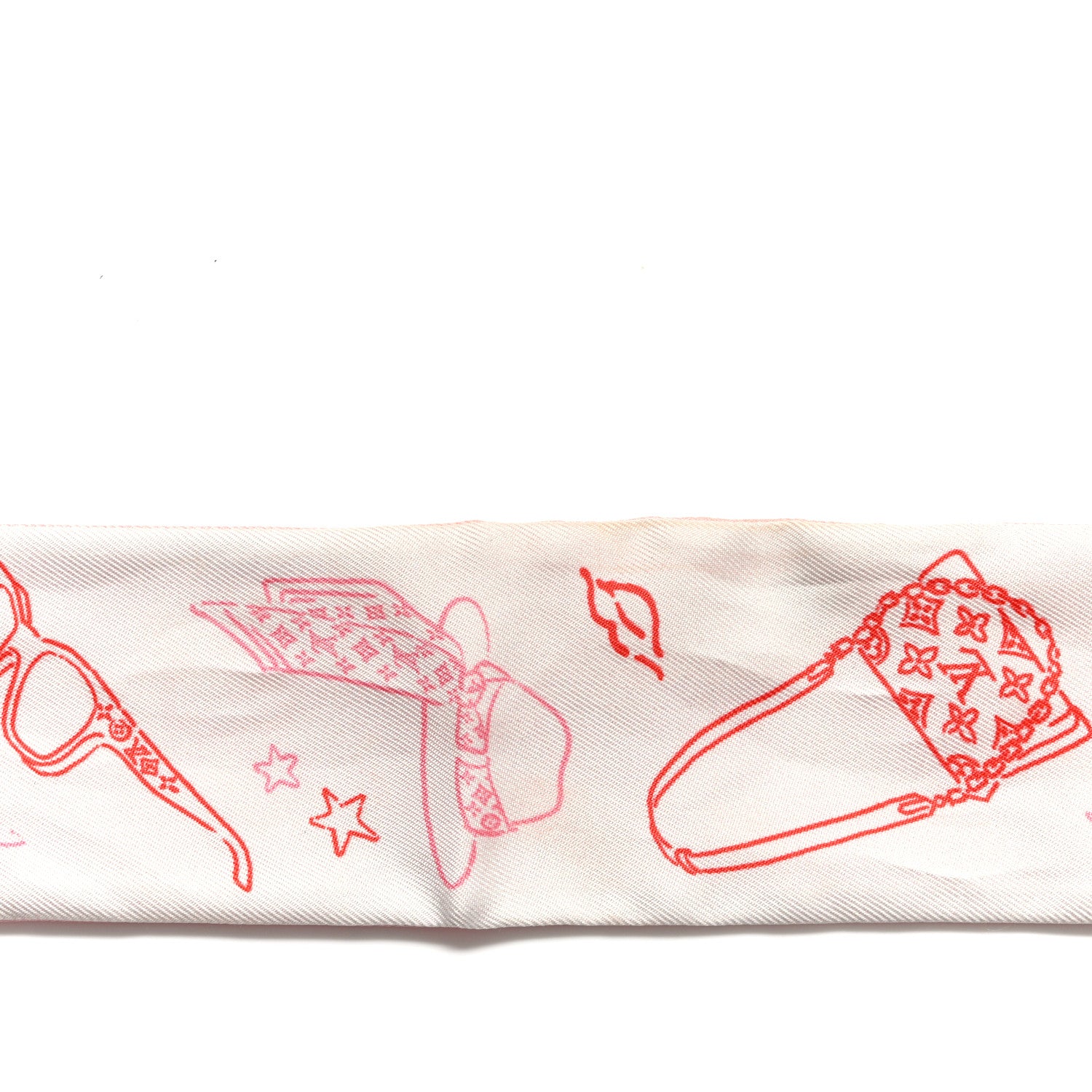 Louis Vuitton Silk Monogram Essentials LV BB Bandeau Pink Red 4 of 5