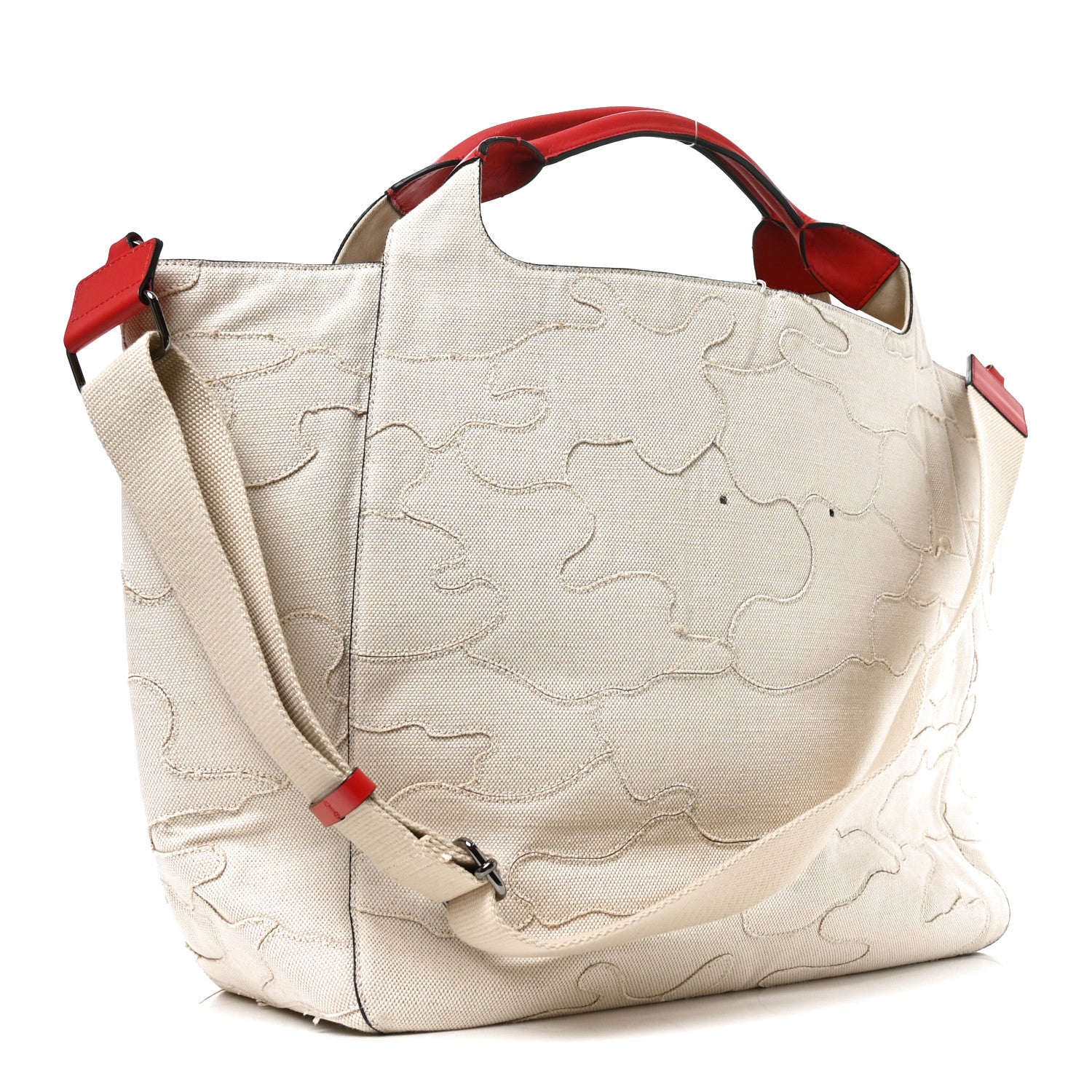 Valentino Garavani Canvas Atelier 07 Camouflage Edition Large Tote Bag Naturale 3 of 9