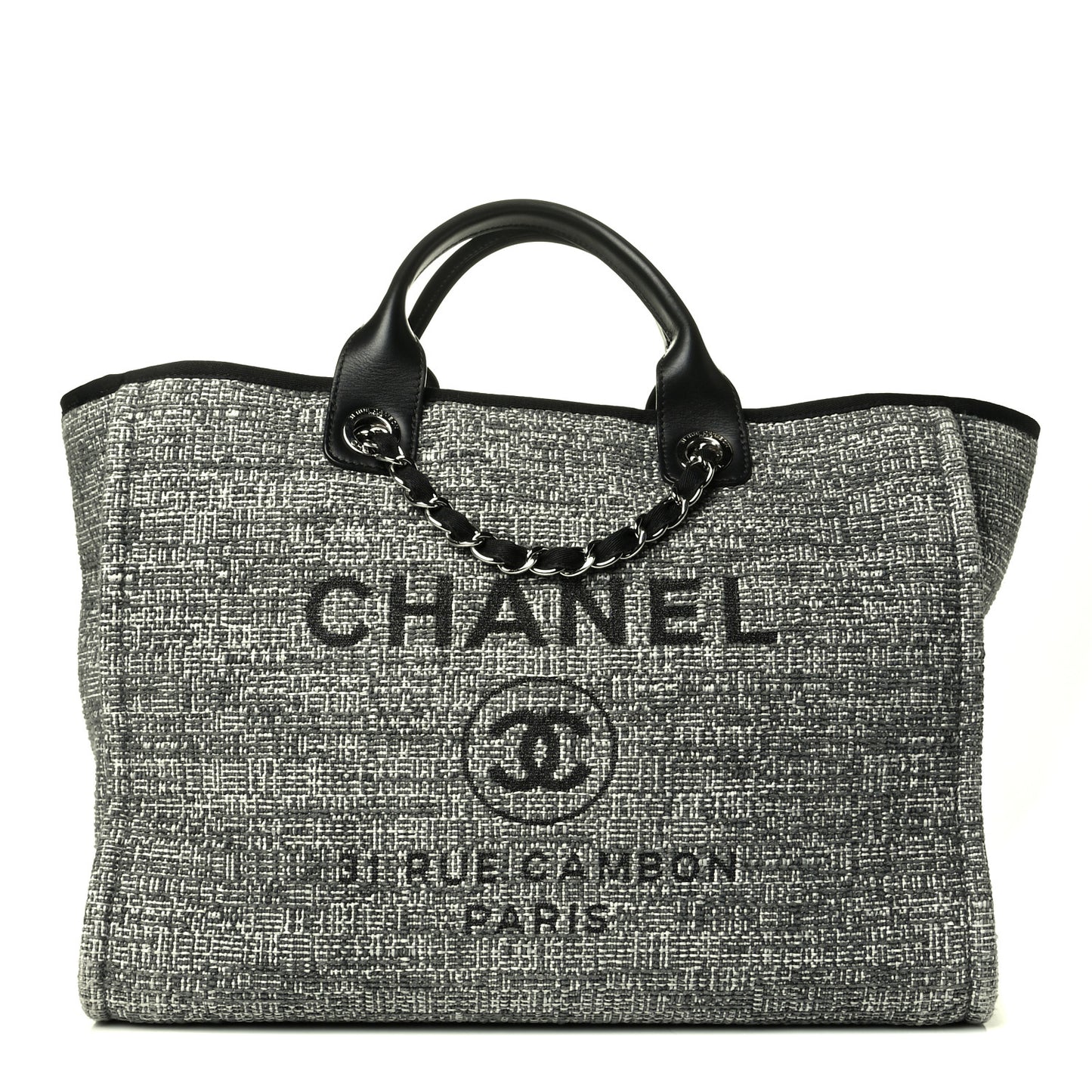 Tweed Medium Deauville Tote Charcoal