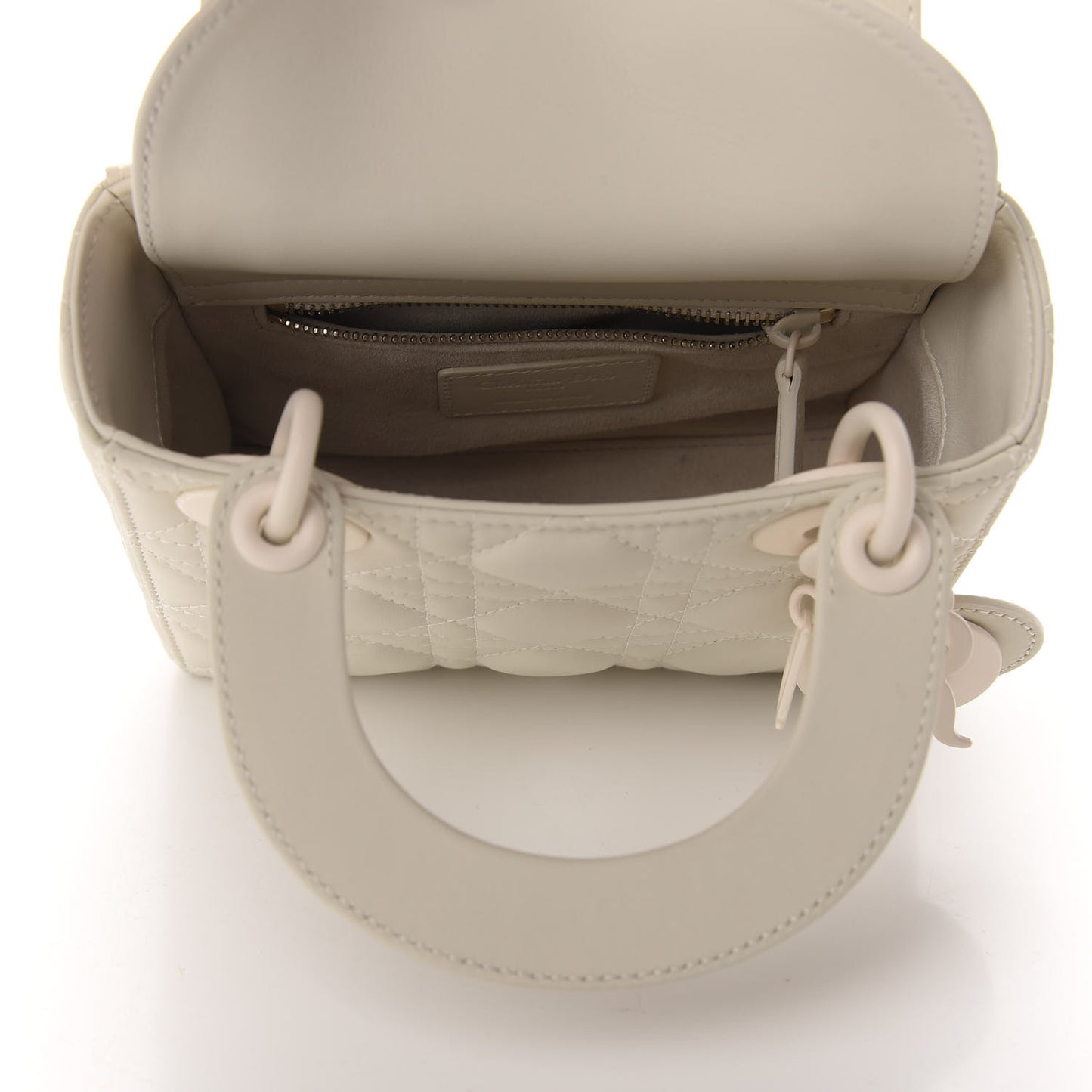 Ultra Matte Calfskin Cannage Mini Lady Dior White