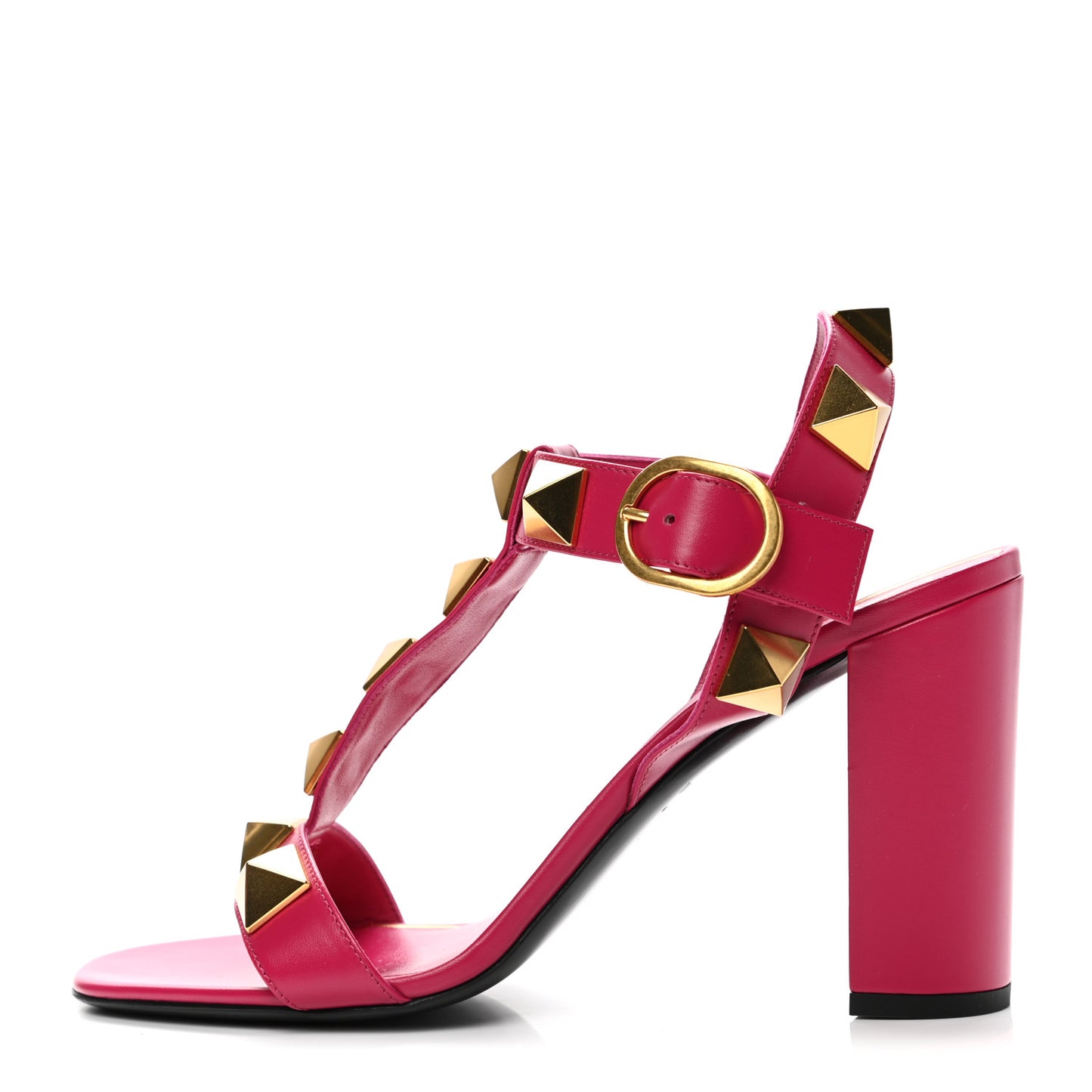 Calfskin Roman Stud T-Strap 90mm Sandals 40.5 Blossom