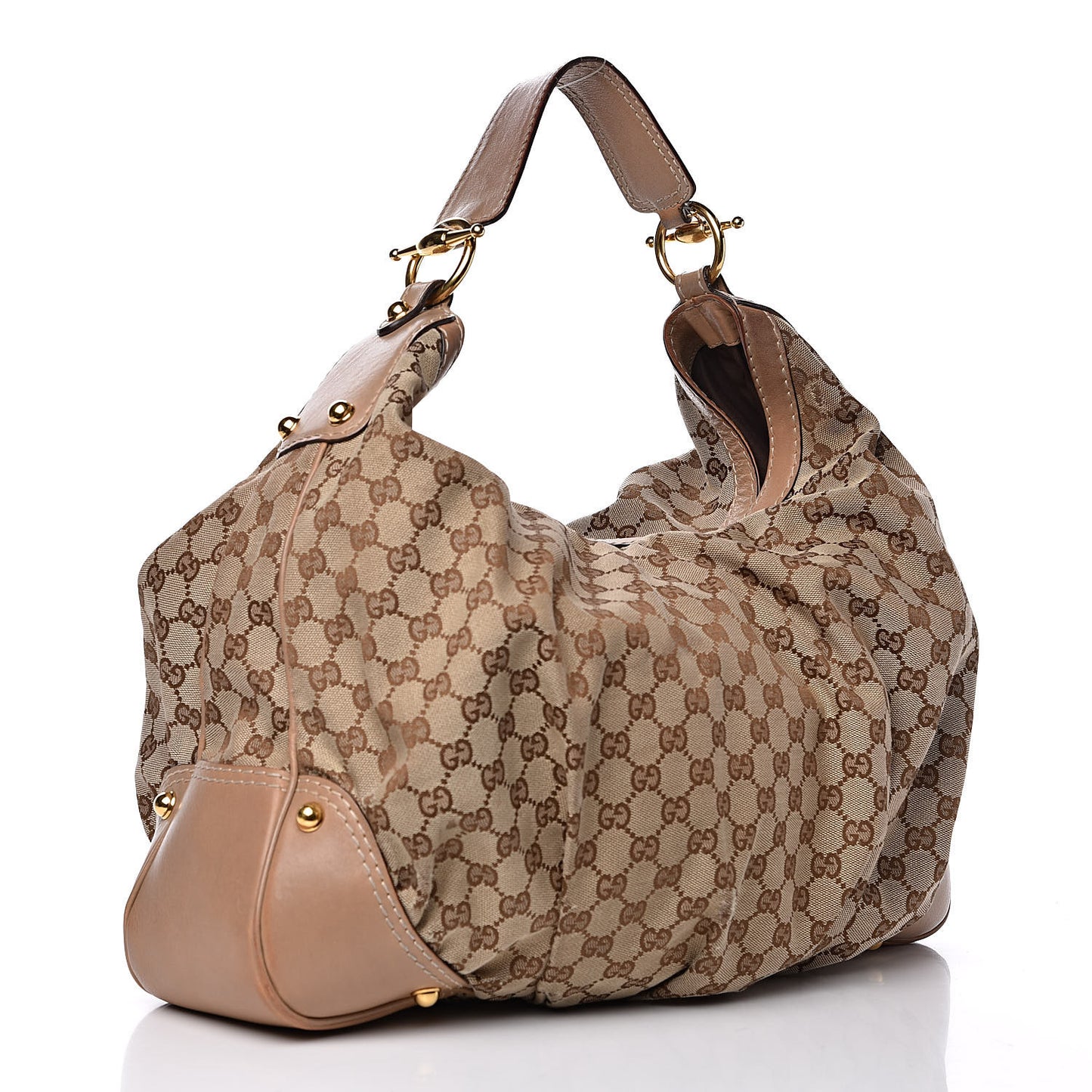 Monogram Large Jockey Hobo Beige