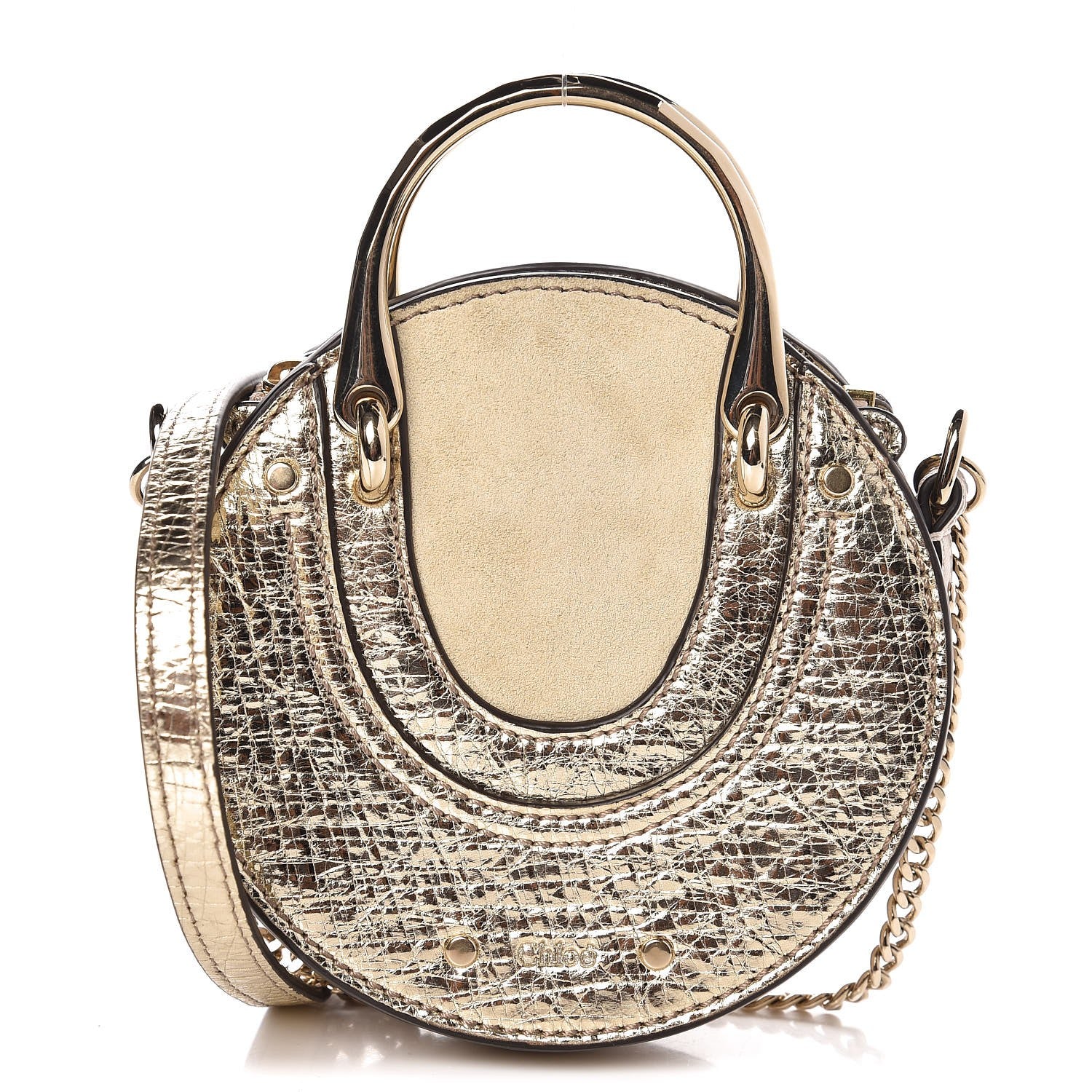 Chloe Metallic Calfskin Suede Mini Pixie Bag Gold 1 of 6