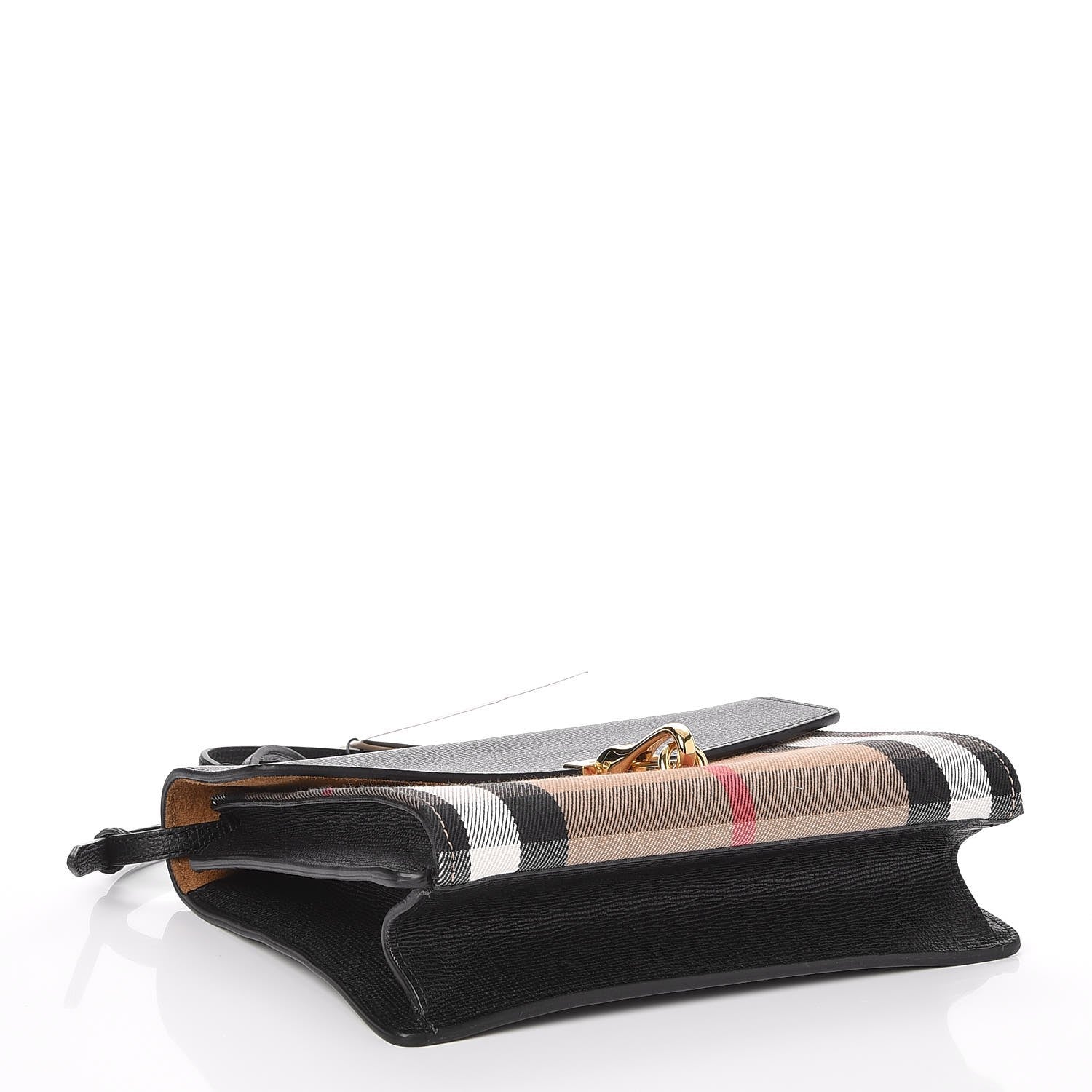 Burberry Derby Calfskin House Check Small Macken Crossbody Bag Black 4 of 8