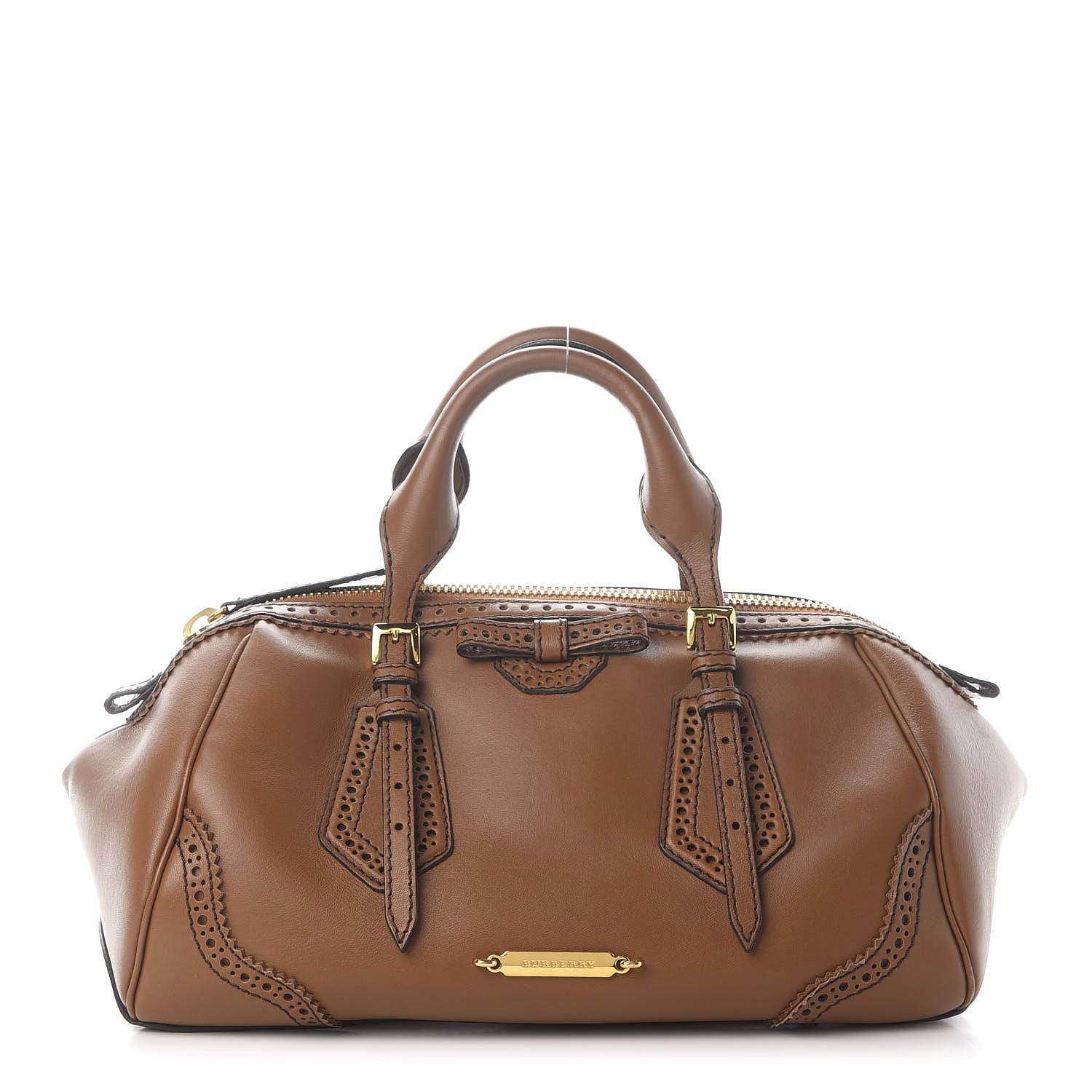 Burberry Bridle Calfskin Broguing Small Blaze Satchel Brown 1 of 10