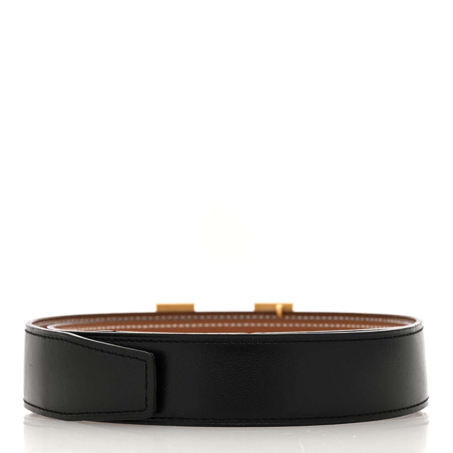 Hermes Box Togo 32mm H Belt 80 Black Gold 2 of 5