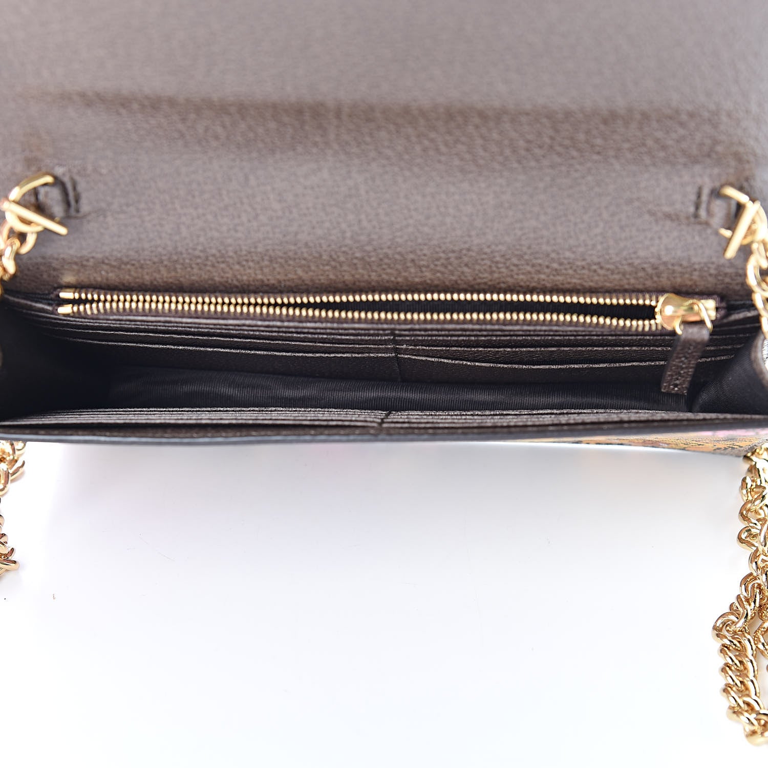 Gucci GG Supreme Monogram Bengal Chain Wallet Beige Pink 5 of 10