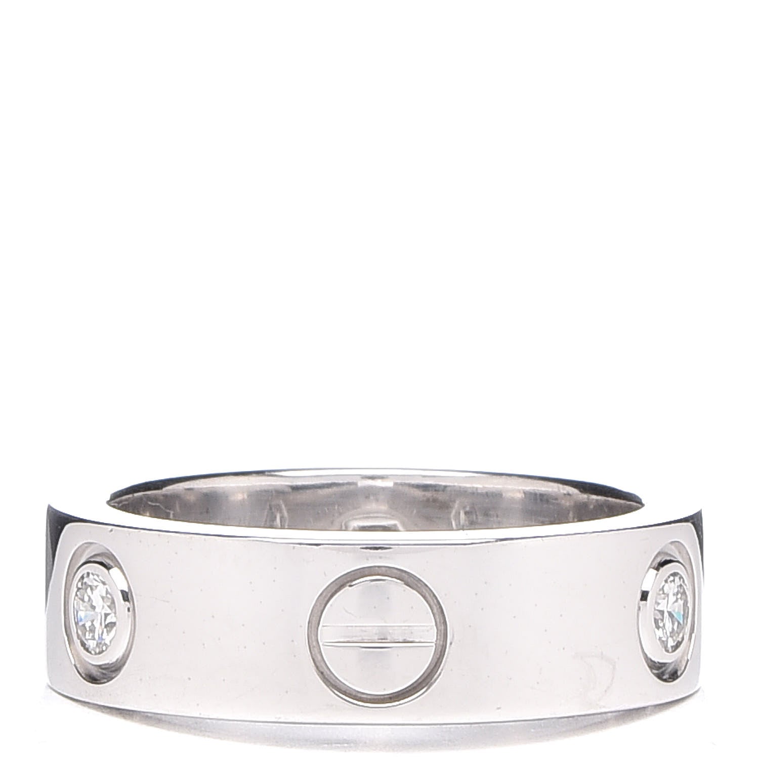 Cartier 18K White Gold 3 Diamond 5.5mm LOVE Ring 49 5 3 of 7