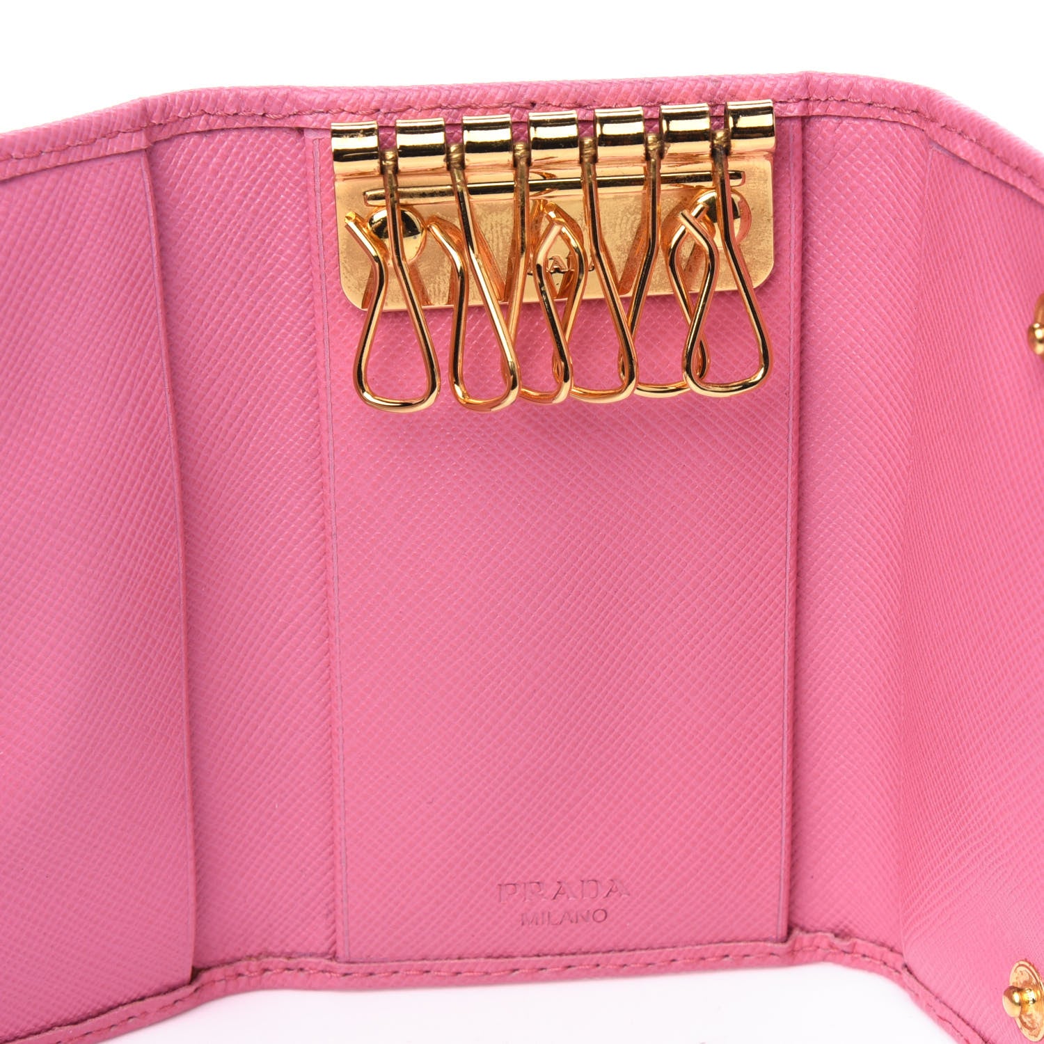 Prada Saffiano Metal 6 Key Holder Geranio 4 of 4