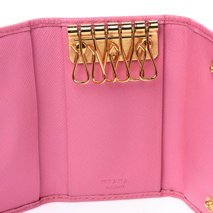 Prada Saffiano Metal 6 Key Holder Geranio 4 of 4