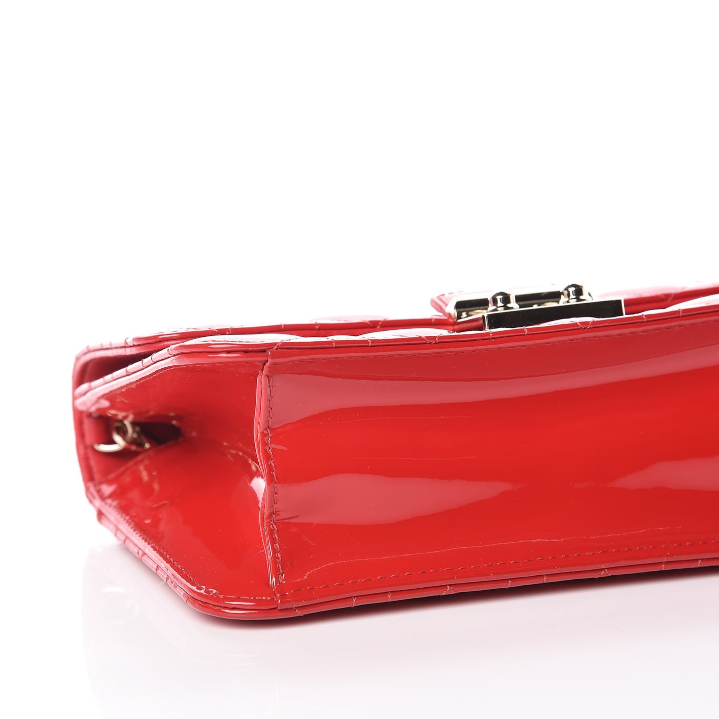 Patent Cannage Miss Dior Promenade Pouch Red