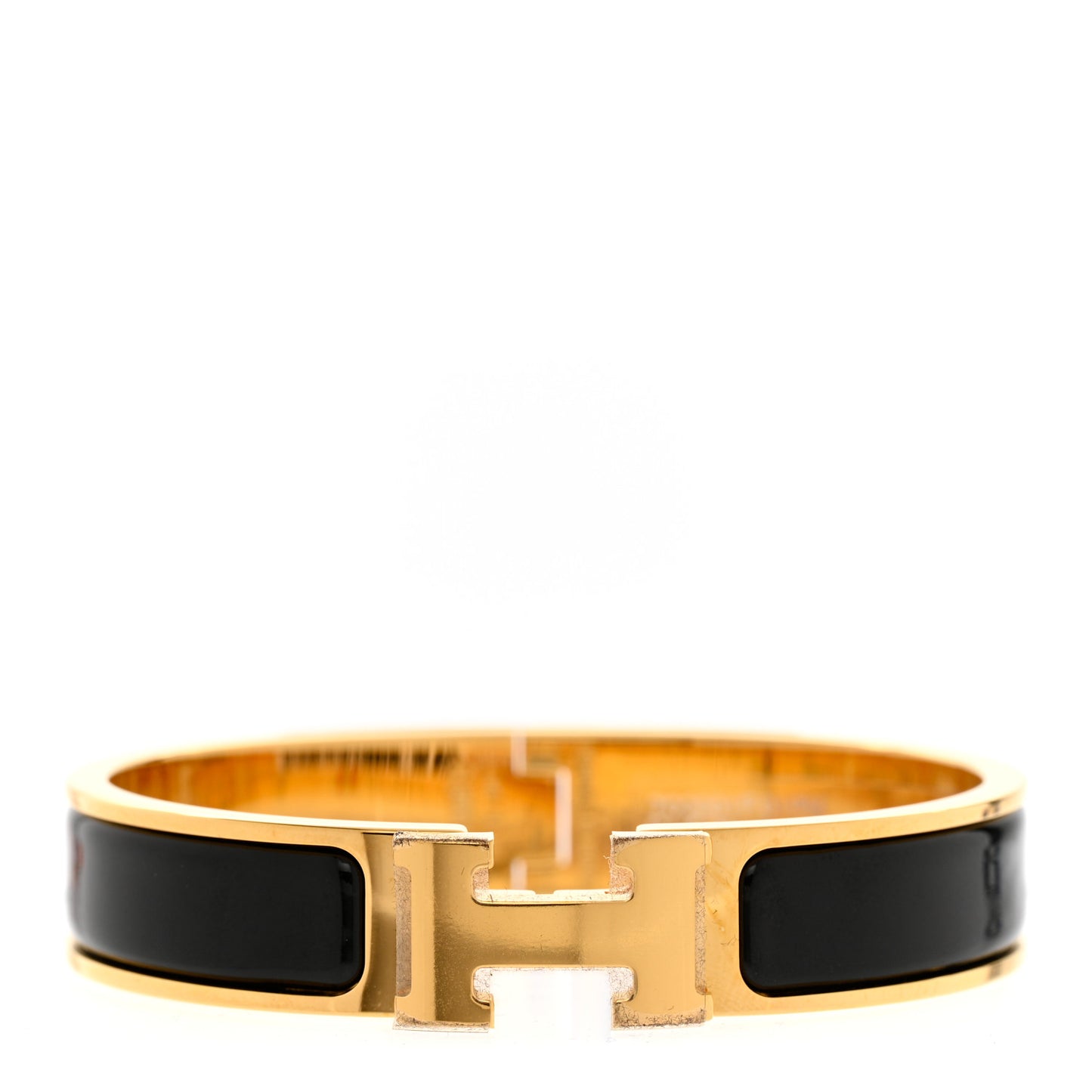 Enamel Narrow Clic Clac H Bracelet PM Black