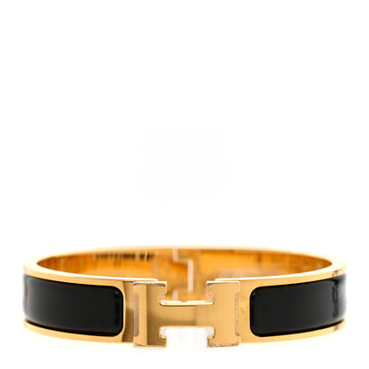 Hermes Enamel Narrow Clic Clac H Bracelet PM Black 1 of 6