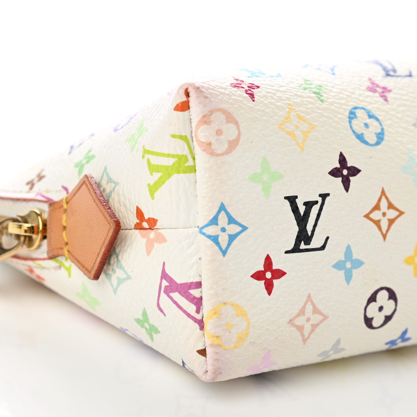 Monogram Multicolor Cosmetic Pouch White Litchi