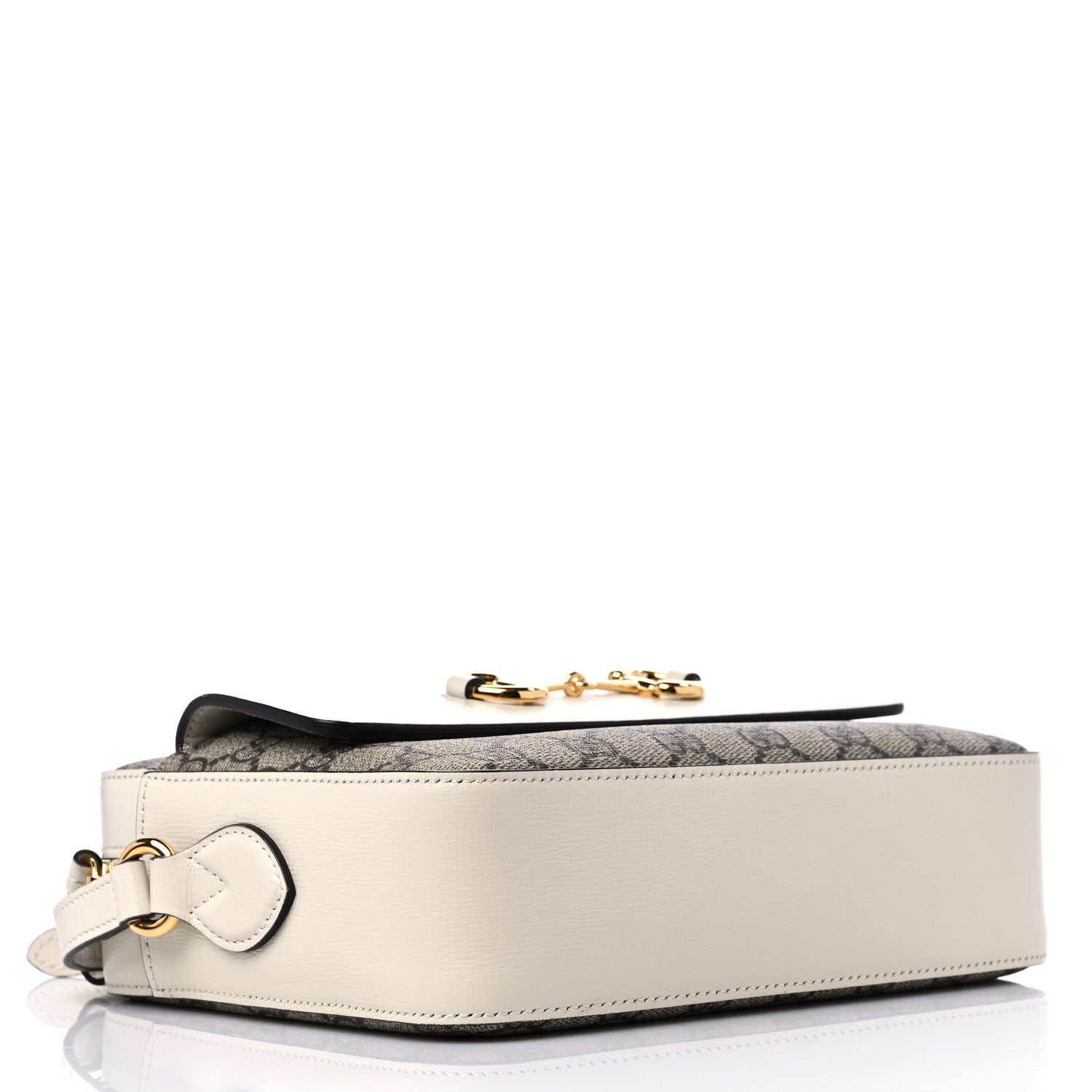 Gucci GG Supreme Monogram Small Horsebit 1955 Shoulder Bag Beige Mystic White 4 of 10