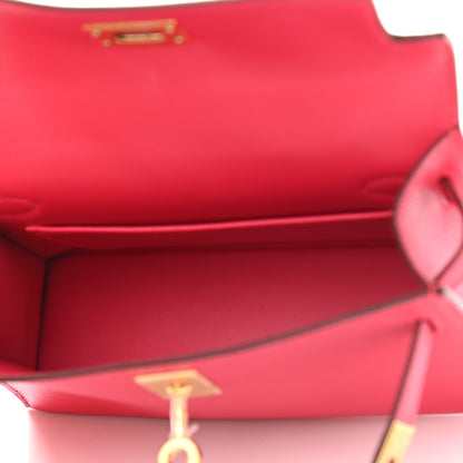 Hermes Chevre Mysore Mini Kelly Sellier 20 Rose Extreme 5 of 11