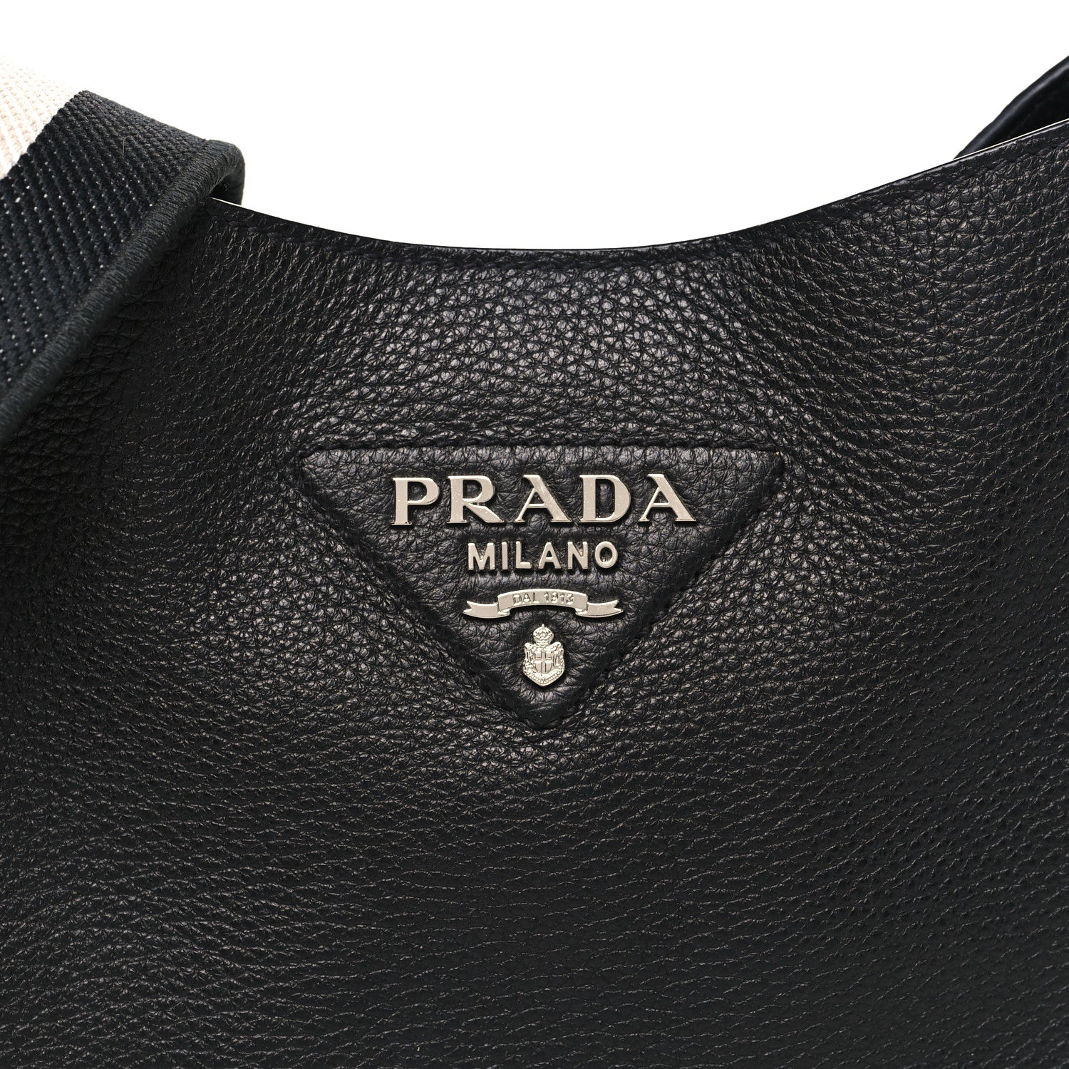 Prada Vitello Daino Soft Hobo Messenger Bag Black 7 of 10