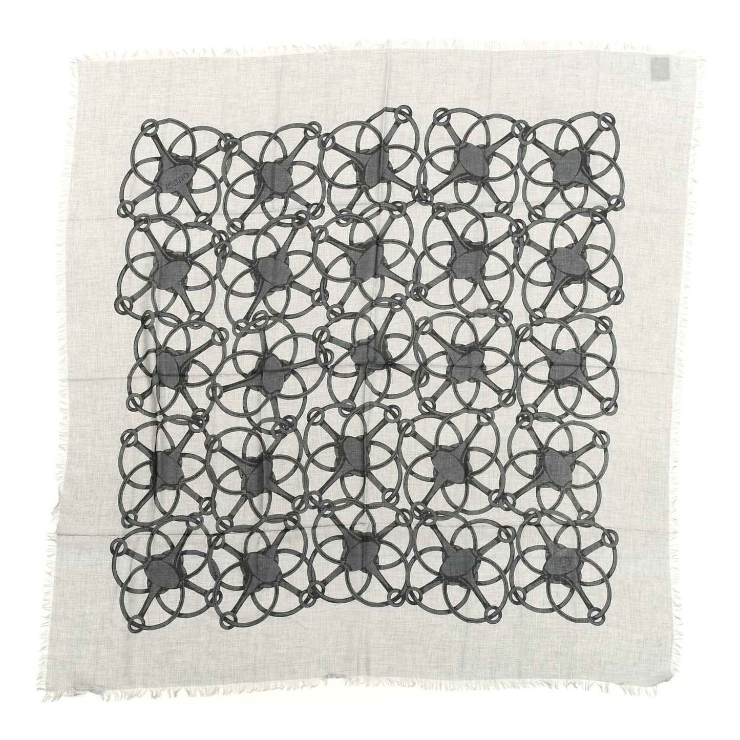 Modal Wool Hildash Square Shawl Zinc Medium Grey