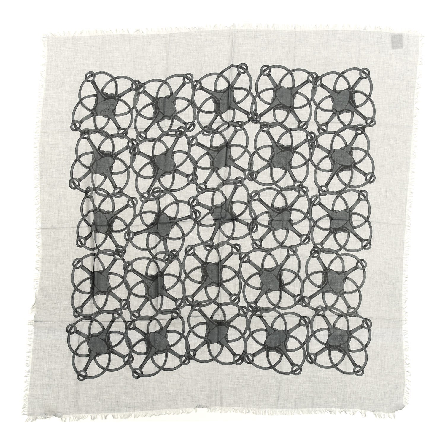 Gucci Modal Wool Hildash Square Shawl Zinc Medium Grey 1 of 3