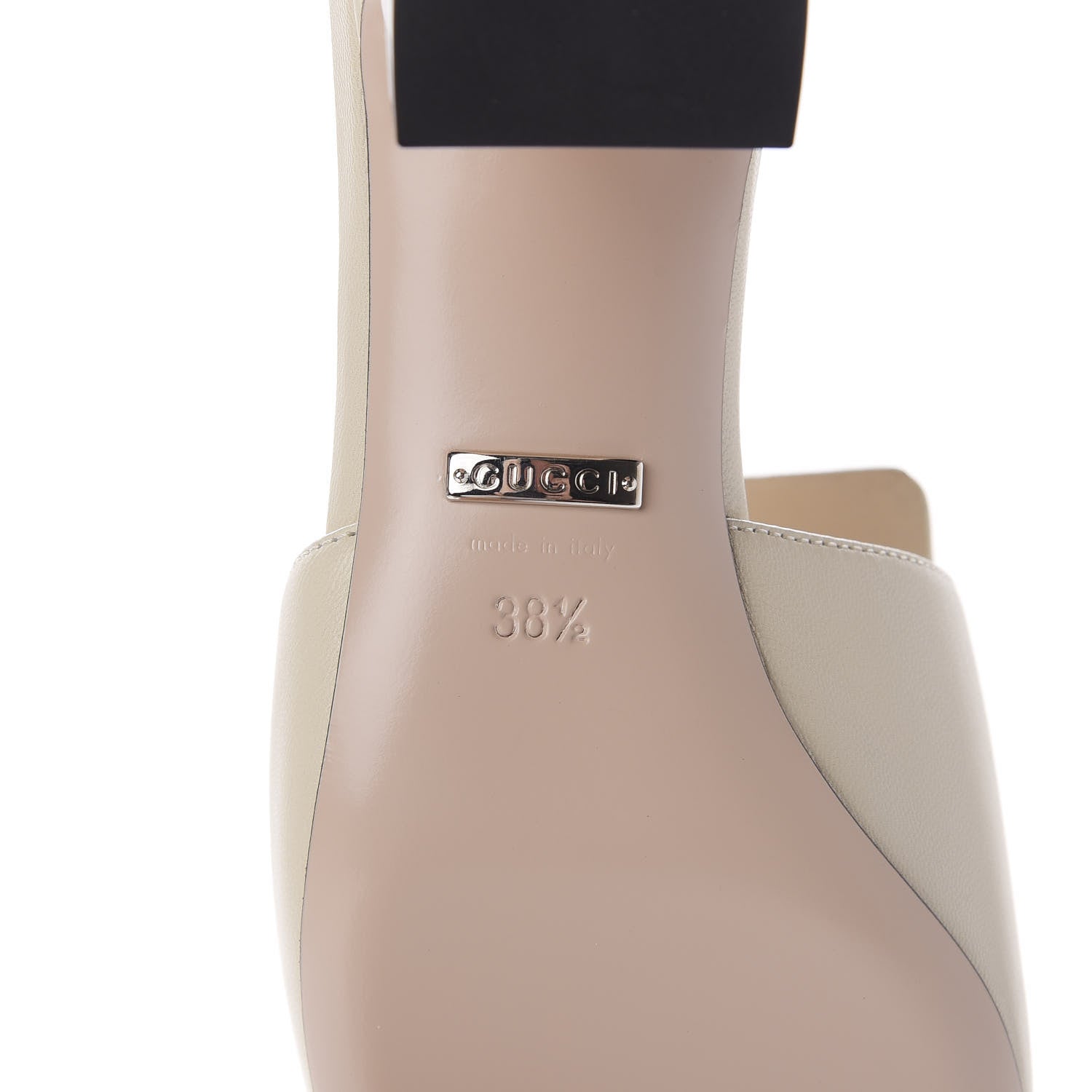 Gucci Malaga Kid Crystal Square G Madelyn Mules 38.5 Vintage White 8 of 10