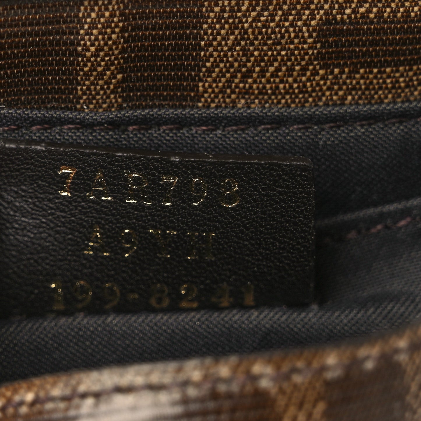Glazed Fabric FF 1974 Nano Baguette Belt Charm Mogano Panna