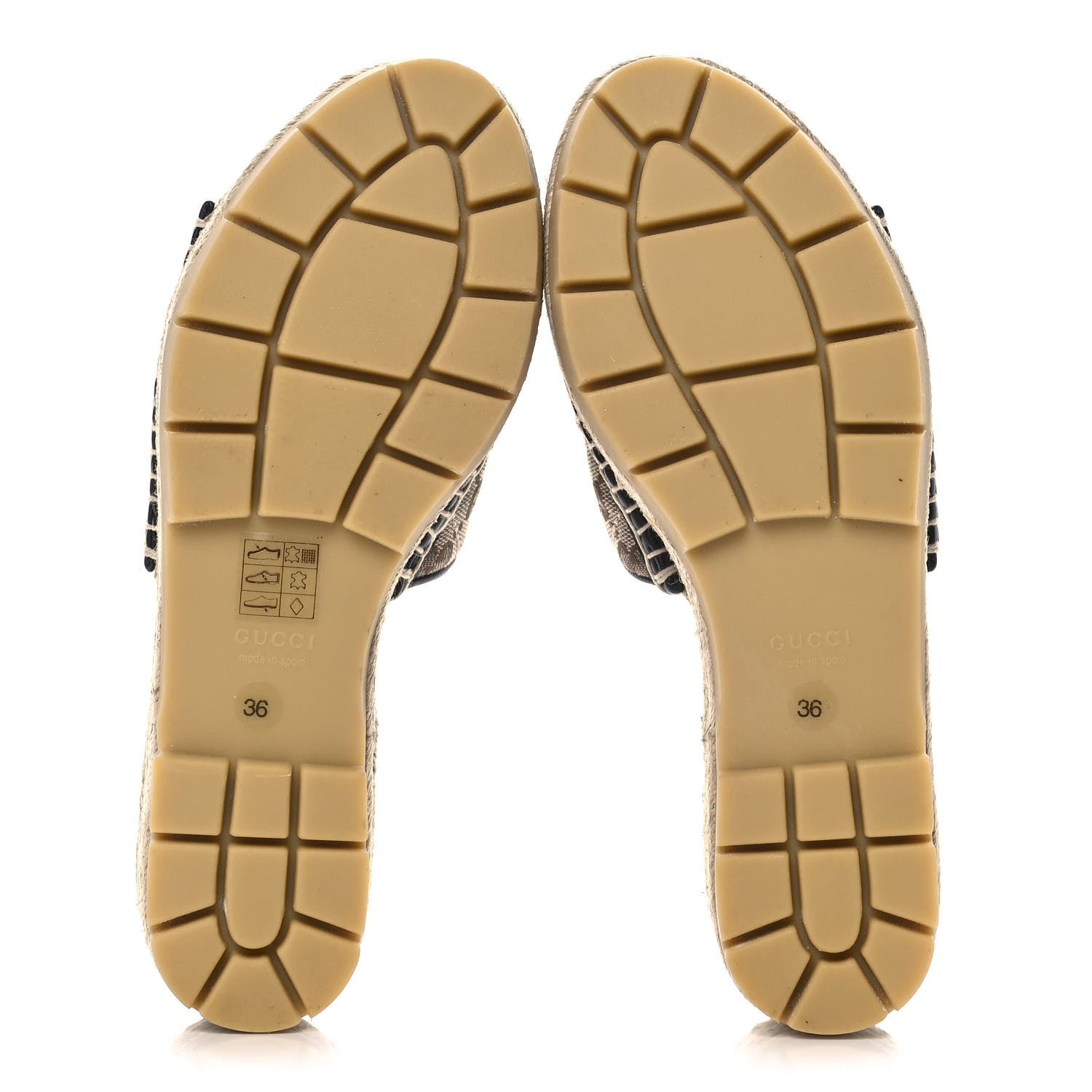 Gucci Monogram Matelasse Diagonal GG Marmont Platform Espadrille Slide Sandals 36 Beige Ebony Black 5 of 9