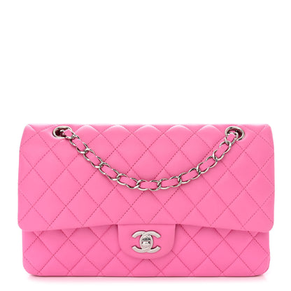 Chanel Lambskin Quilted Medium Double Flap Neon Pink 1 of 11