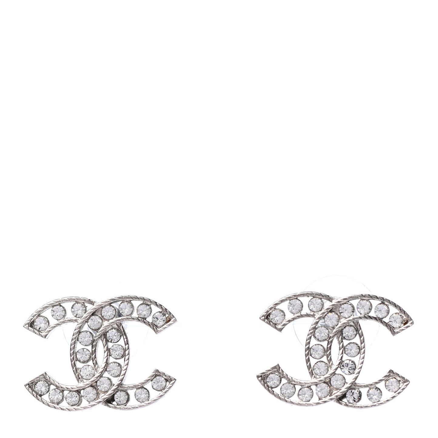 Crystal CC Earrings Silver