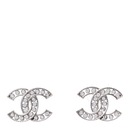 Chanel Crystal CC Earrings Silver 1 of 4