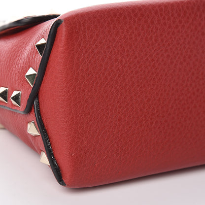 Valentino Garavani Pebbled Calfskin Mini Rockstud Crossbody Bag Rosso Valentino 9 of 10