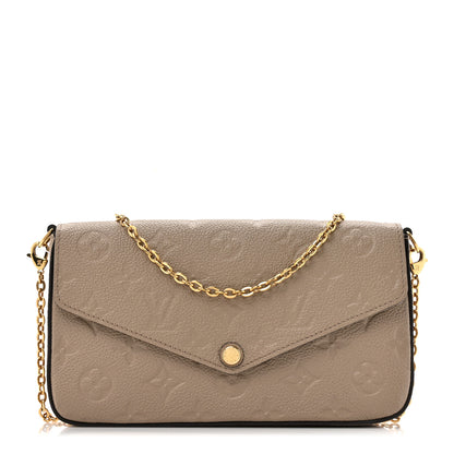 Louis Vuitton Empreinte Pochette Felicie Chain Wallet Tourterelle 1 of 12