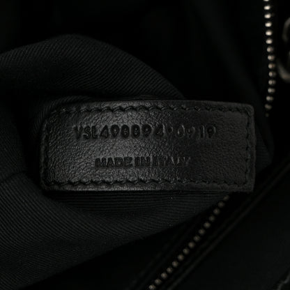 Saint Laurent Crinkled Calfskin Matelasse Monogram Medium Niki Chain Satchel Black 7 of 10