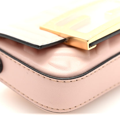 Fendi Nappa Matisse FF Embossed Nano Maxi Buckle Baguette Charm Rosa Quarzo 8 of 9